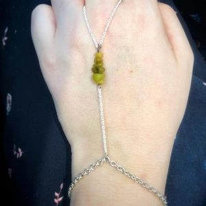 *HANDMADE* Green Quartzite Chips Bracelet-Ring